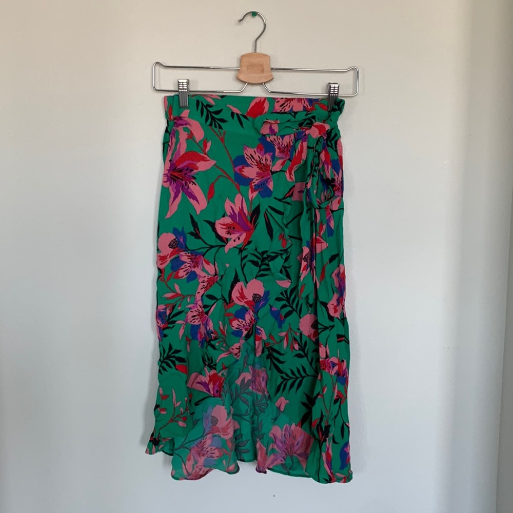 Tropical style midi skirt